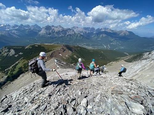 Heading down from the summit