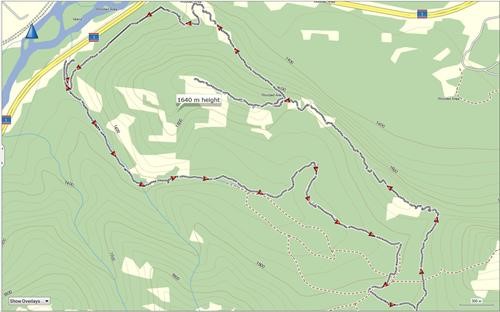 GPS track of trip