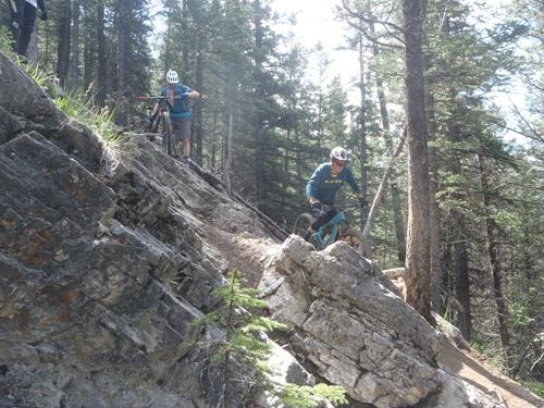 Mountain bikers on Razor's Edge