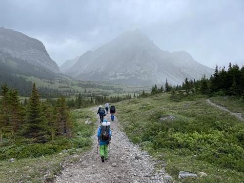 Hiking in on the first day