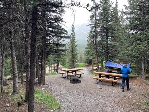 Cozy covered picnic table