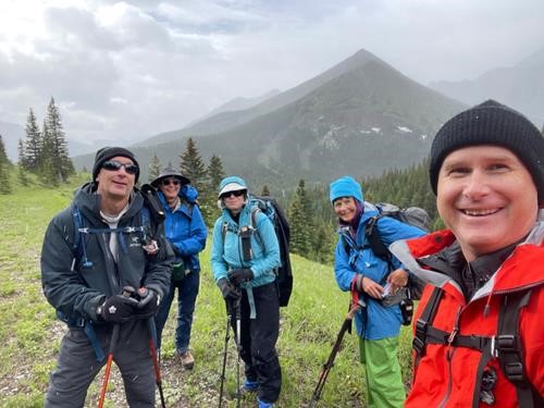 Our destination is the pointy peak at centre