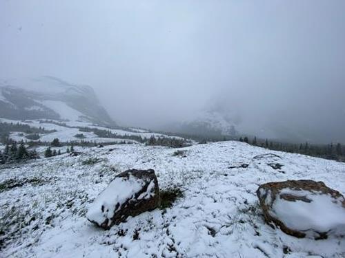 Snowy views while we were hiking out
