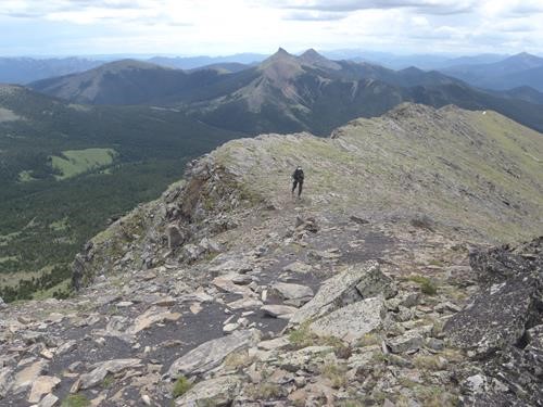 Alda coming up the ridge