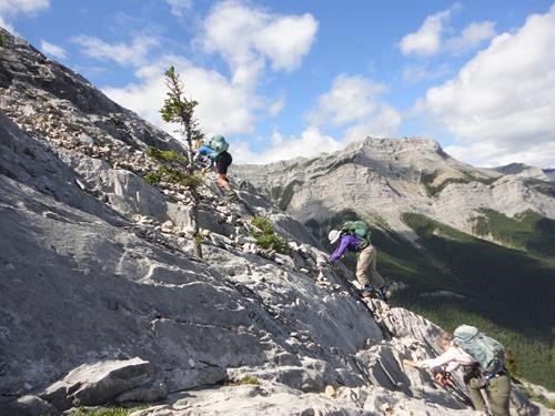 All three Rambler women getting some hands-on-rock (photo credit to David)