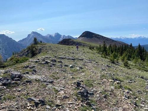 Approaching the summit of the first peak