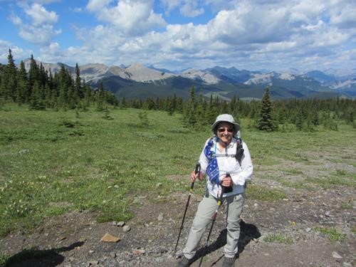 Barb, with a view not quite like last week's Alps, but pretty good
