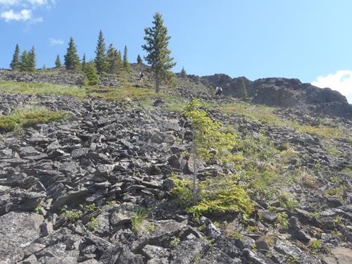 Shortly after gaining the S.W. slope