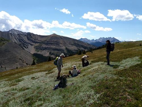 Lunch break on the ridge with Volcano ridge in the background