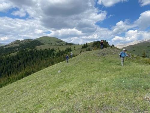 Starting the off-trail descent