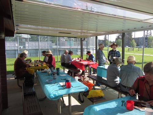 Some of the pancake diners