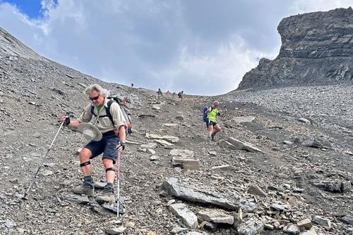 Scree descent off the Fortress/Chester col