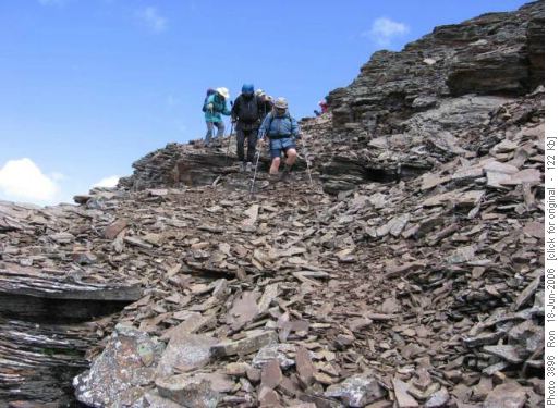 Scree trail on southeast peak of Pigeon Mtn