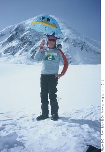 Rick Collier at Mt Fairweather base camp