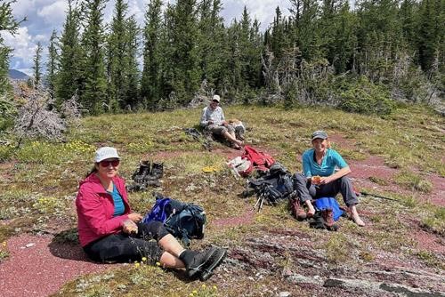 Lunch break at the col on Ruby Ridge
