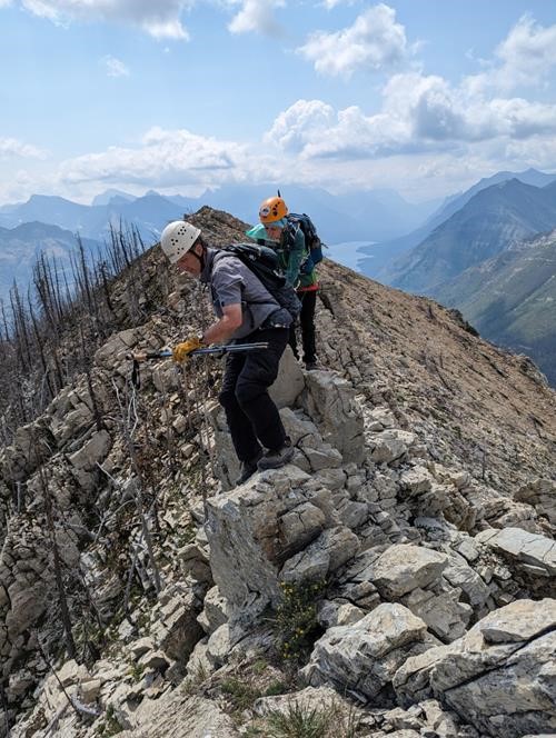 On the upper ridge