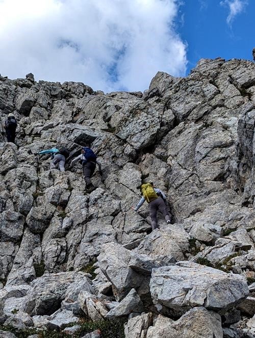climbing the west ridge