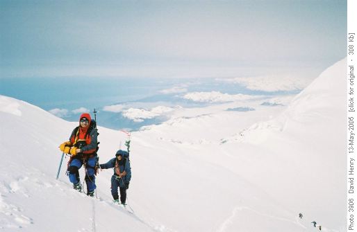 Climbers approach Mt Fairweather summit