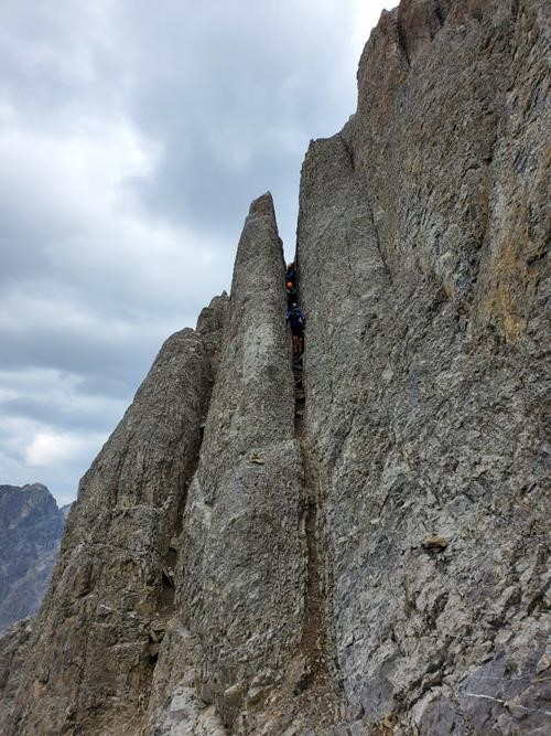 Descending from the north peak 