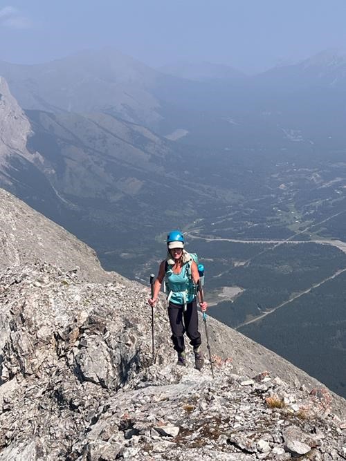 Wedge - PC traversing towards south summit, view north to golf course