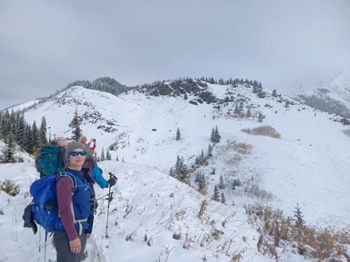 The start of the ridge from the old exploration road