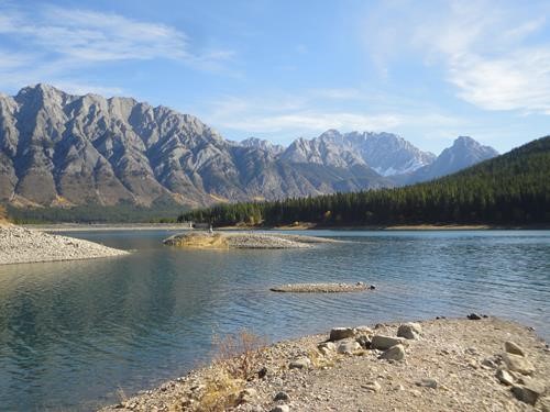 Lower Kananaskis Lake and the Opal Range from near the peninsular. 