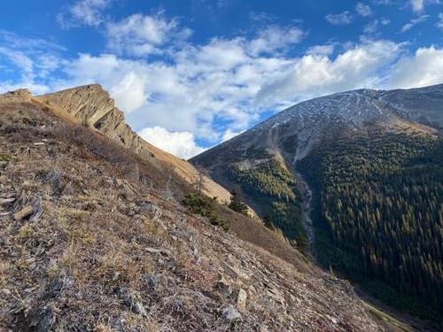 Outlier on left, North Kent summit at right
