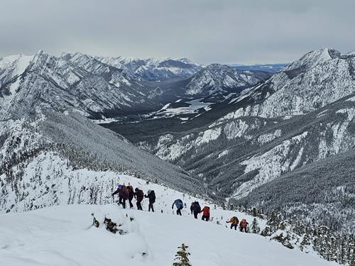Ramblers ascend Wasootch Ridge in Kananaskis