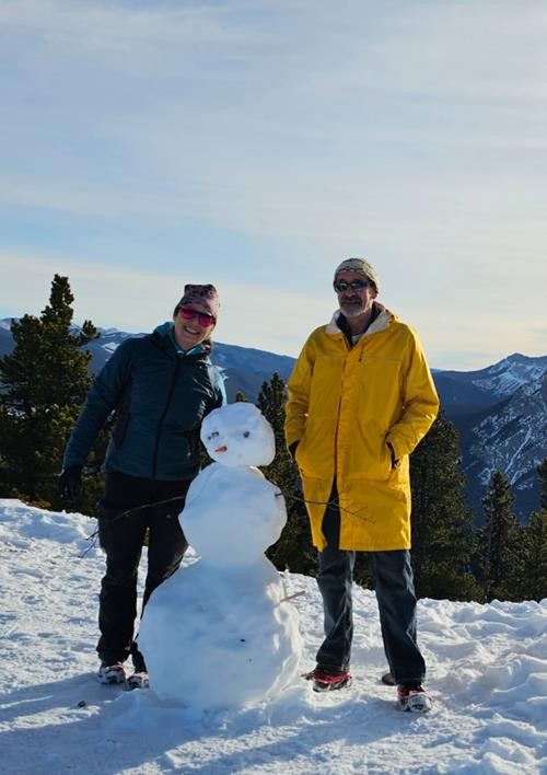 We could not resist having our photo taken with the white snowperson