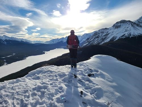 Teresa looking over at Mt Indefatigable