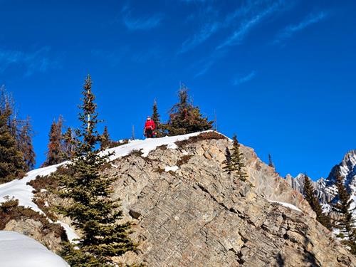 Jane under the blue sky.