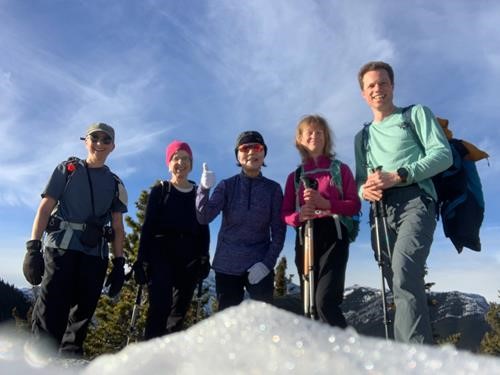 Ramblers enjoying a warm and sunny February day