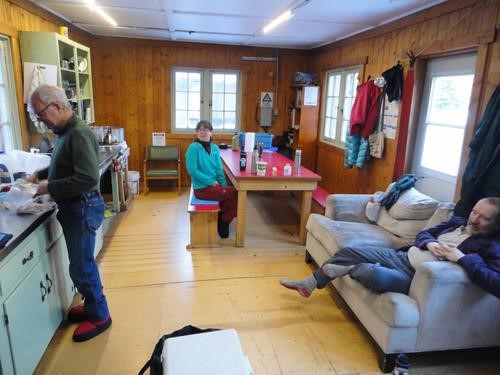 Kitchen/Dining Hut at Hilda Hostel, Highway 93 north