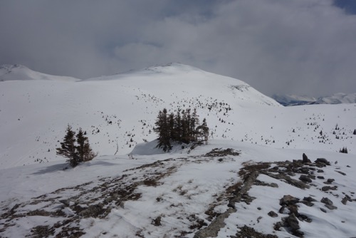 Quartz ridge with ski runs on north slope