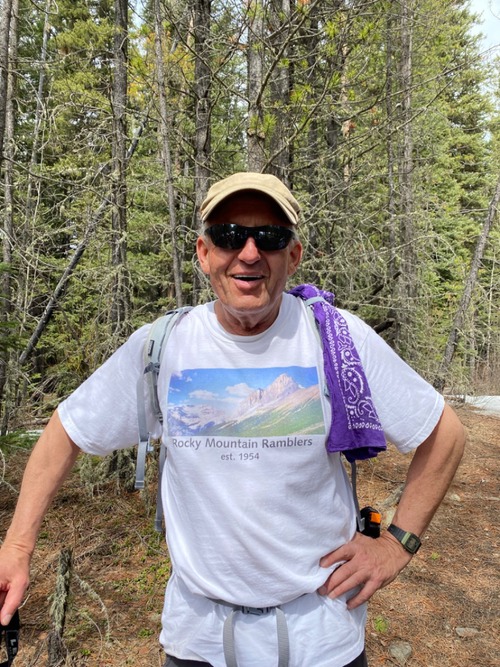 Carl showing off the Ramblers 50th anniversary shirt