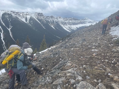 Christine and Arnold exploring the artifacts along the way. 