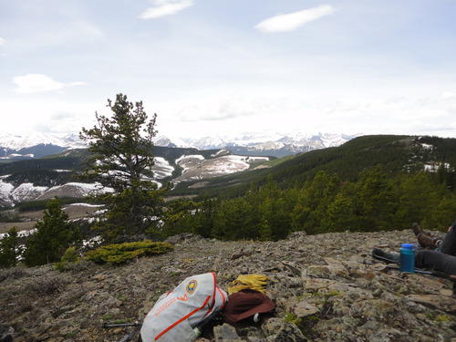 View west at lunch on Lusk Ridge East