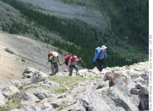 Peter, Wally and Arnold on the last push to the summit