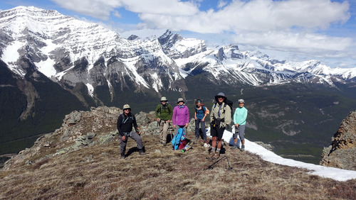 Happy group on the way up