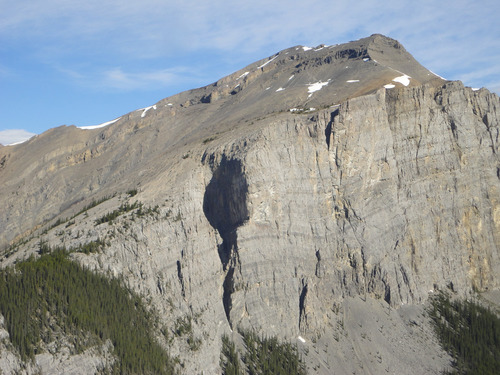 East End of Rundle (EEOR) essentially snow free on June 14, 2024 taken from Ha Ling Trail. 