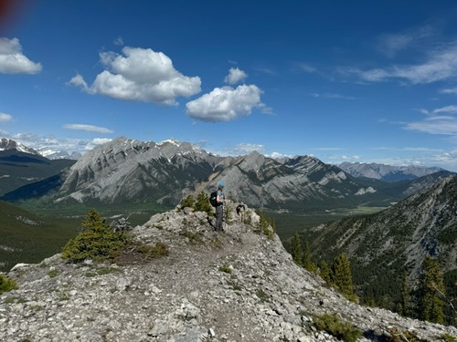 Lara, pausing to take in the views