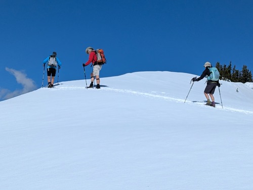 Lingering snow near the summit