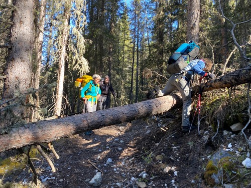 Scramble on the trail back to the cars