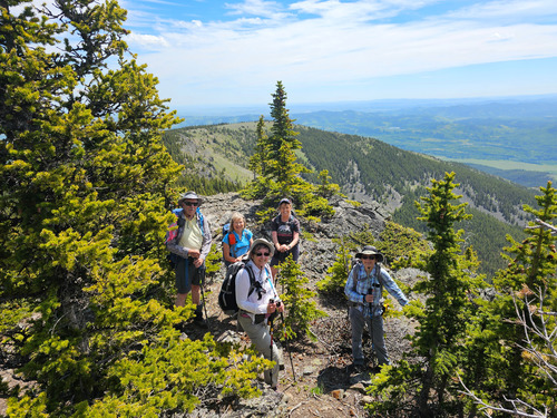 Group photo at a rest stop