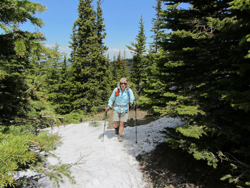 Our only snow on the trail