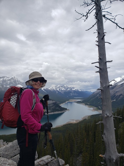 Jane is loving the view-good view of the cloud part of mix of sun and cloud. 