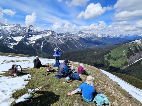 Enjoying a long lunch with panoramic views
