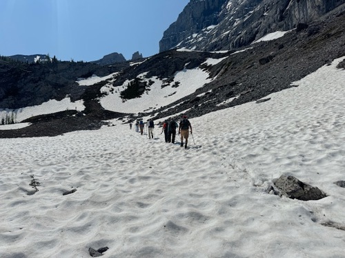 The small bowl between the first and second easy scramble to the third lake. Snow actually made it nicer, perhaps.