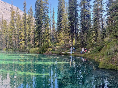 Another view of the second lake. So clear you can see the bottom, and yet still see such clear reflections.