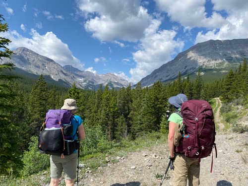 First view of where we're going, just over 1.5 hours into the hike